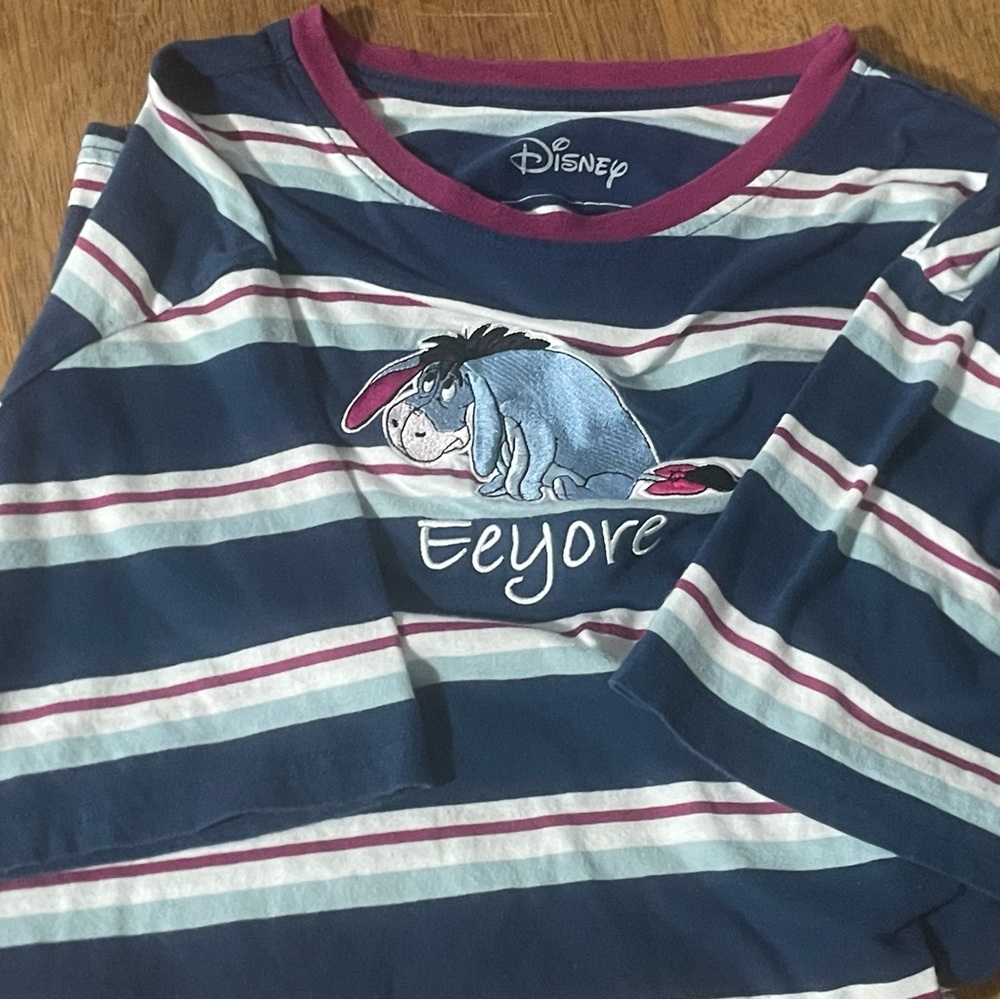 Disney Eeyore Striped Tee - Blue and White Women’s Size SM